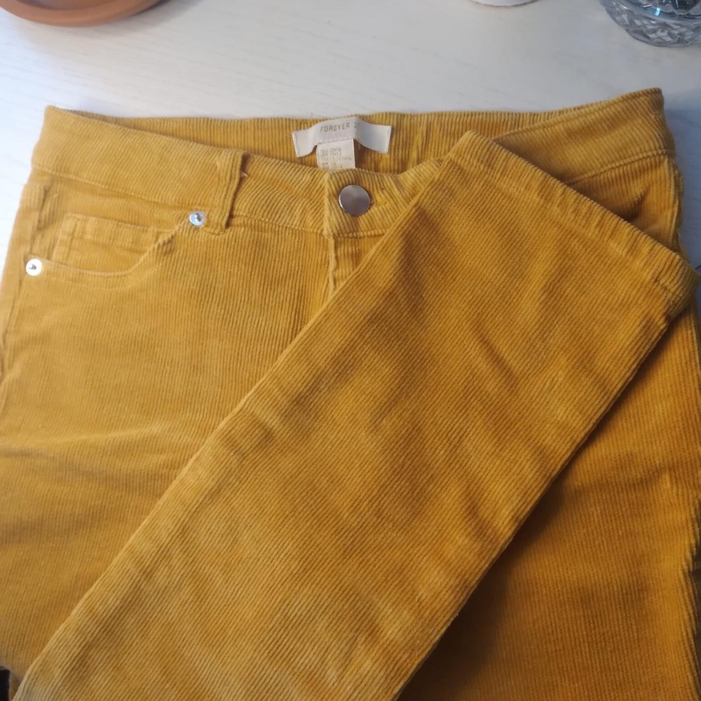 Mustard yellow corduroy long pants